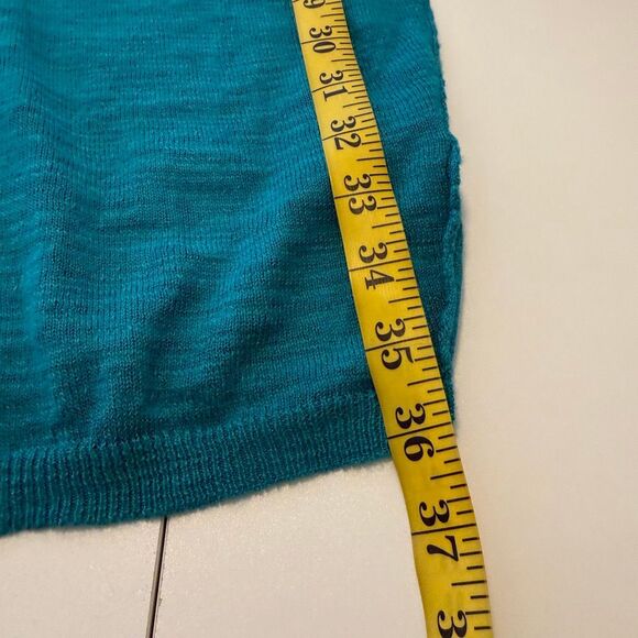 Melissa McCarthy Seven7 Cardigan Sweater Long Open Turquoise Size M NWT Casual - Picture 9 of 15